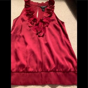 Burgundy Silk Top Size XS White House Black Market